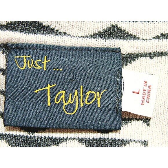 Just... Taylor Fit and Flare Dress Womens Large Tan Gray Geomatics Print Career - Picture 4 of 10